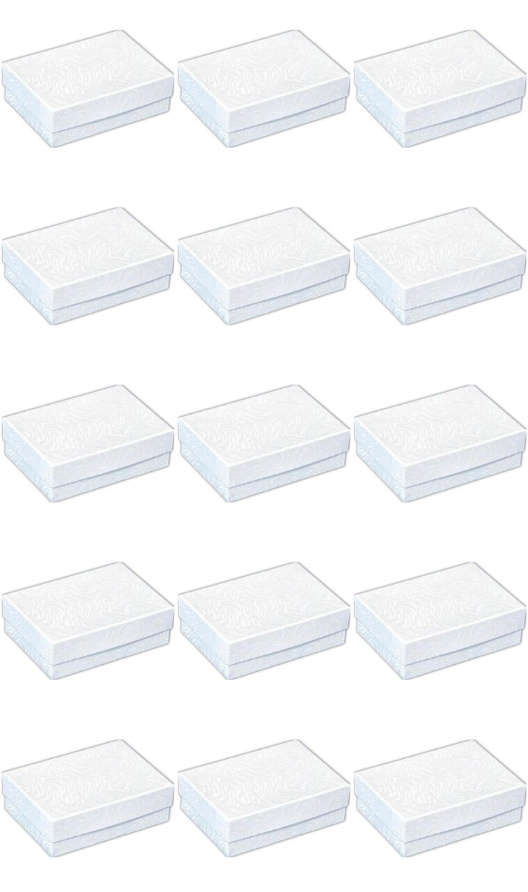 Cotton Filled White Swirl Jewelry Gift White Swirl 3x2" Pack of 15